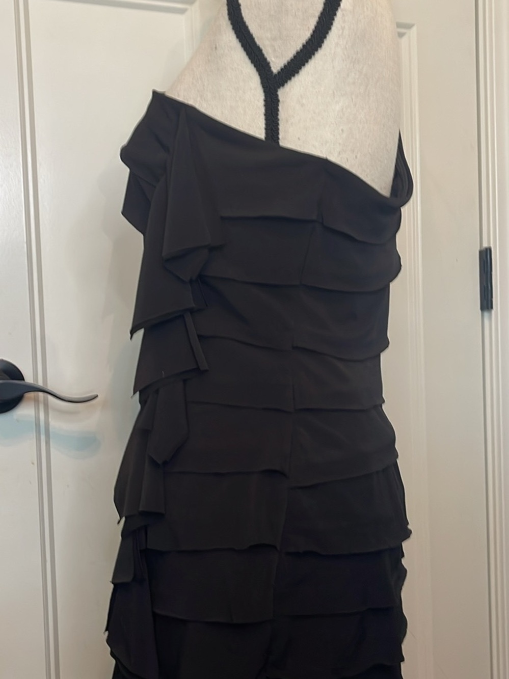 Ruby Rox Black One-Shoulder Layered Ruffle Dress - Picture 4 of 6